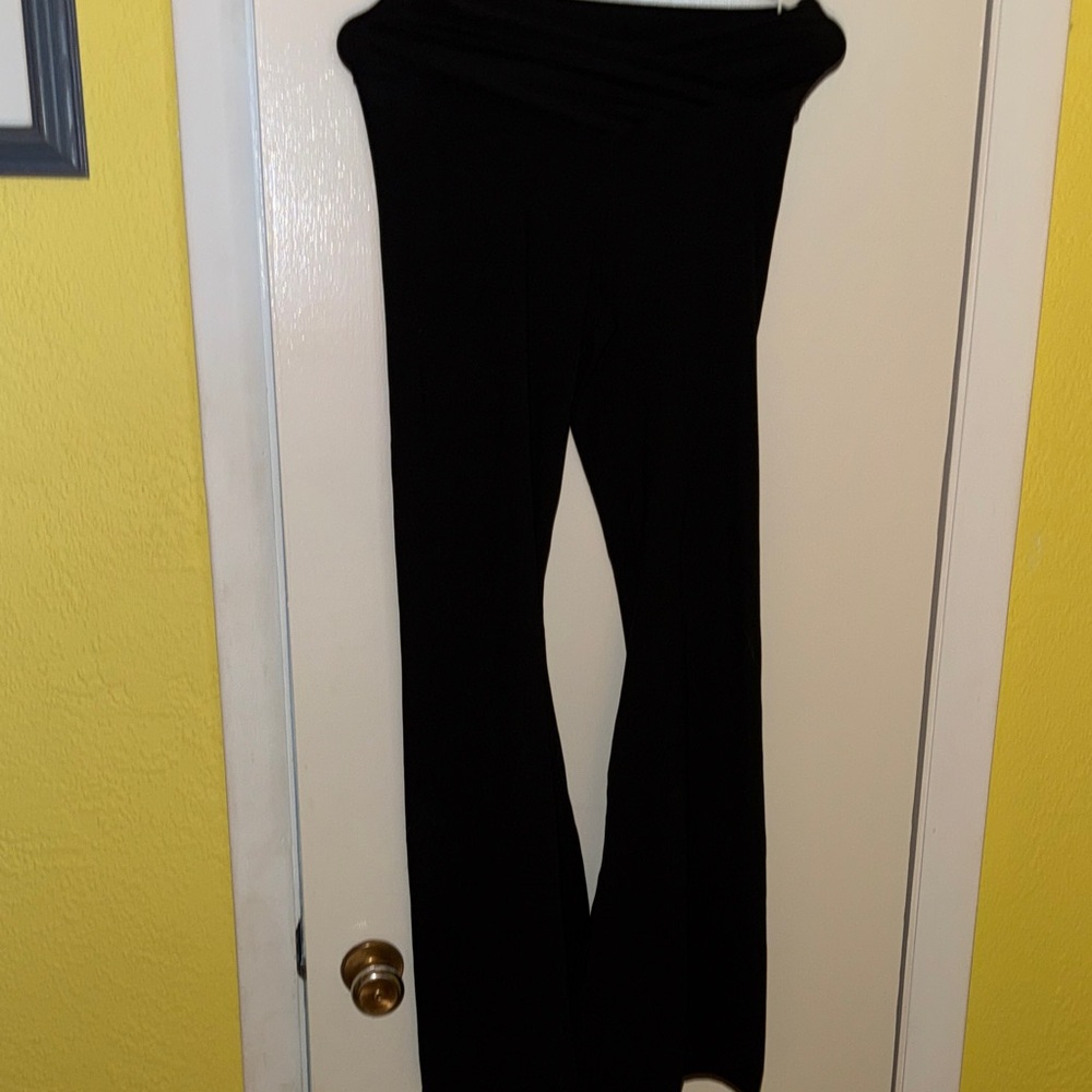 Love Wish - Solid Black Flare stretch pants